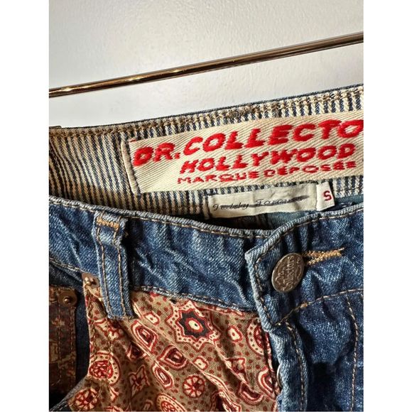 New Dr. Collectors x Free People Patched Jeans Size Small - Picture 3 of 5